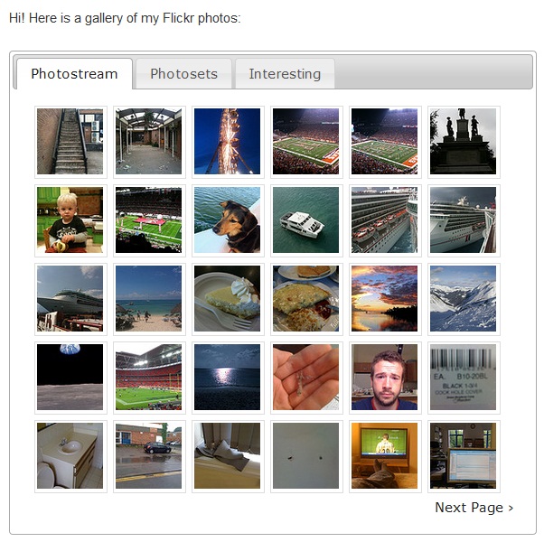 flickr gallery widget